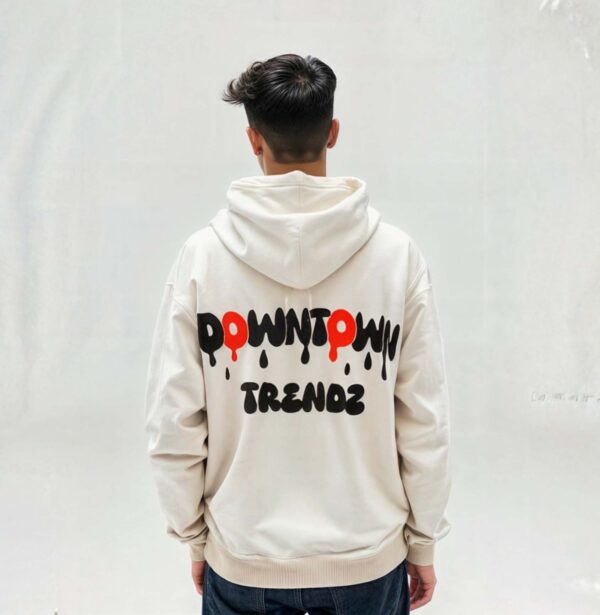 Downtown Trendz - Hoodie - Unisex - Beige - Back